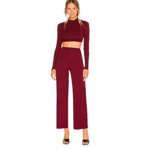 Revolve All the Ways Layla two piece pants set wine - Large - Picture 1 of 11